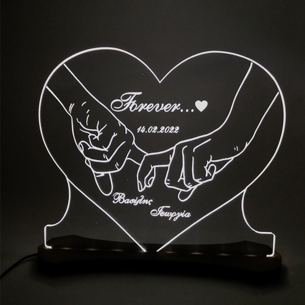 φωτιστικο πλεξιγκλας καρδια forever together
